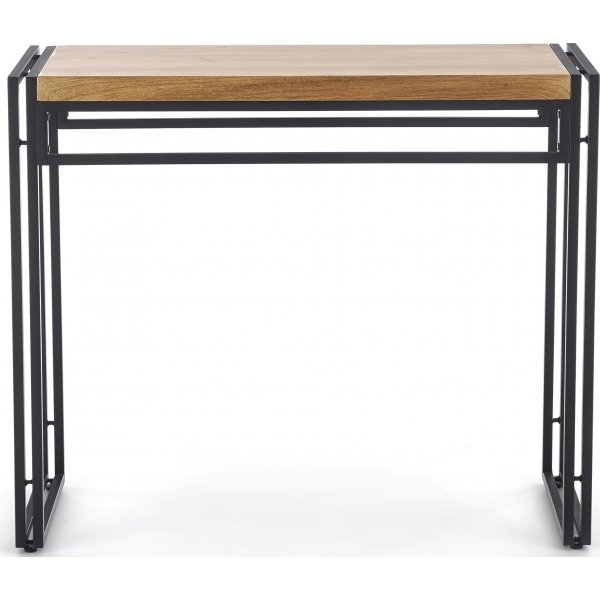Console Dorine 90 x 35 cm - Chêne/noir Console Dorine 90 x 35 cm - Chêne/noir