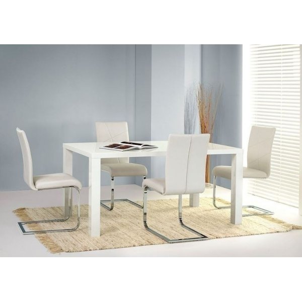 Amber stol - Vit (PU) / Krom Amber stol - Vit (PU) / Krom