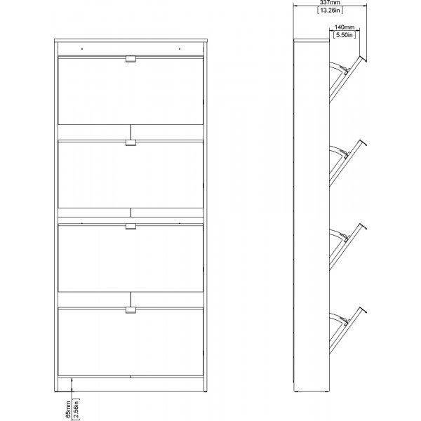 Shoes skoskåp med 4 fack - Vit Shoes skoskåp med 4 fack - Vit