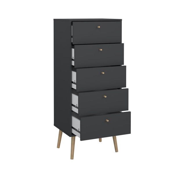 Bodo Byrå med 5 lådor - Matt grå Bodo Byrå med 5 lådor - Matt grå