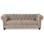 Chesterfield Montgomery 3-sits soffa - Beige sammet