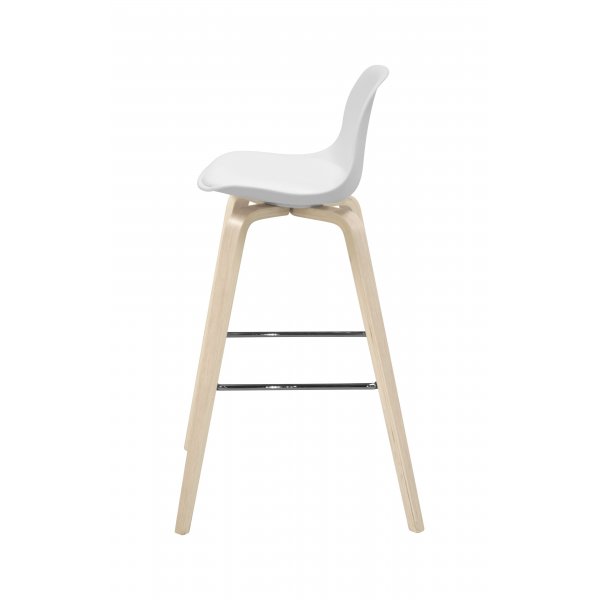 Zaki barstol - Vit & ek