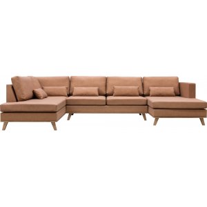 U-soffa med öppet avslut - Cognac U-soffa med öppet avslut - Cognac