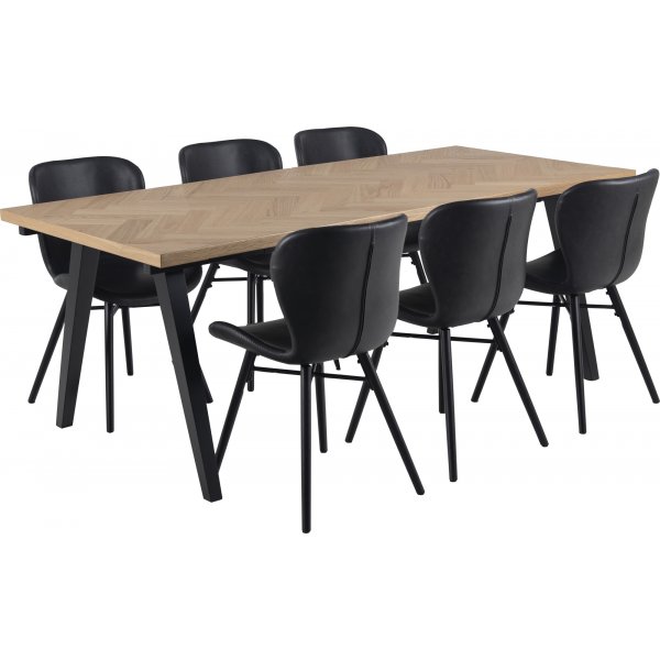 Chaise de salle  manger Batilda - PU noir