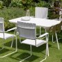Holmsund matgrupp; bord 120x80 cm med 4 st stolar - vit