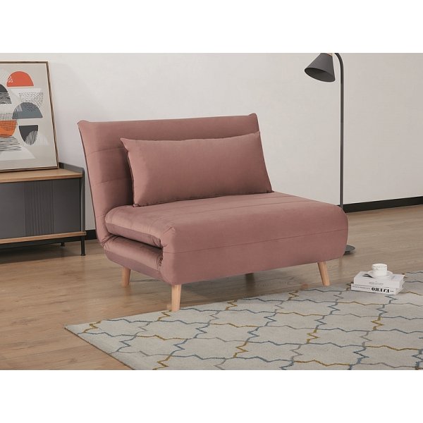 Fauteuil convertible Spike en velours rose Fauteuil convertible Spike en velours rose