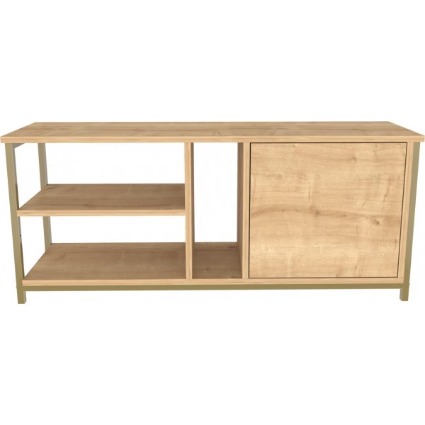 Banc multimédia Neola - Doré/chêne Banc multimédia Neola - Doré/chêne