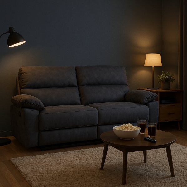 Reclinersoffa 2-sits extra bred i grtt - 197 cm