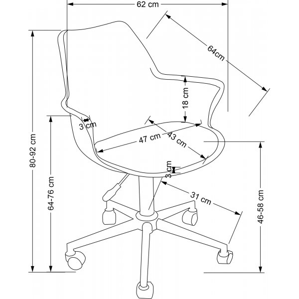 Chaise de bureau Gasly - Blanc Chaise de bureau Gasly - Blanc