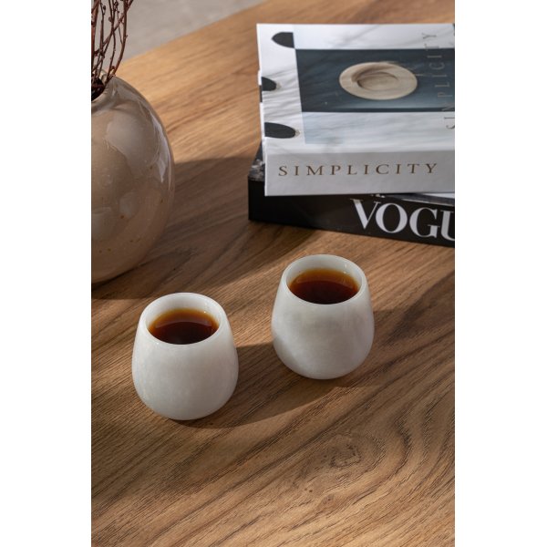 Kaffekoppar i vit Thassosmarmor 2 delar Kaffekoppar i vit Thassosmarmor 2 delar
