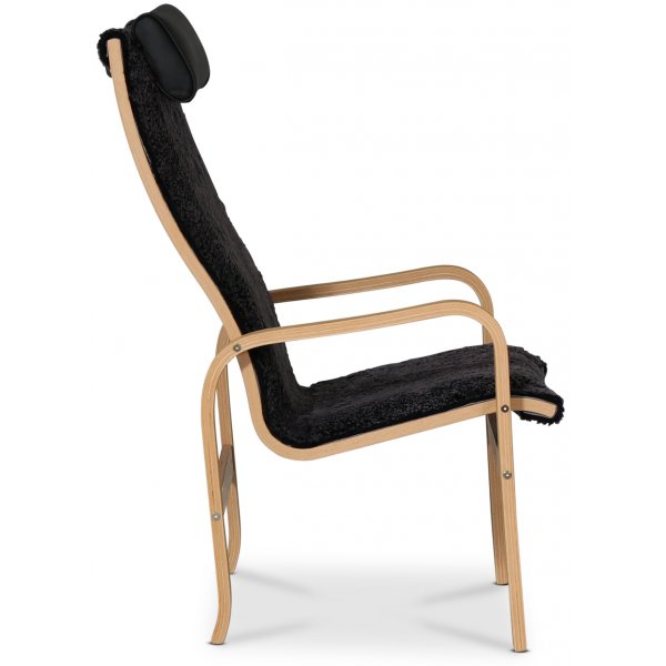 Frank ftlj i frskinn Canberra charcoal - Oljad ek + Textilrengring fr mbler