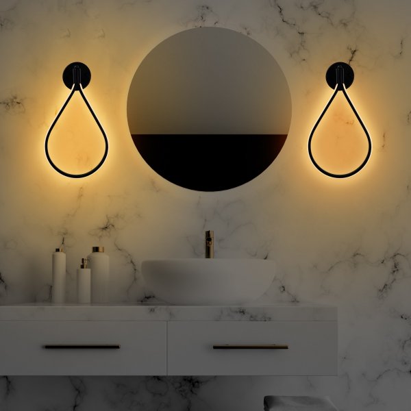 Damian wandlamp - Zwart