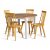 Groupe de salle  manger Dalsland: Table ronde en Chne / Blanc avec 4 chaises en cannage jaune