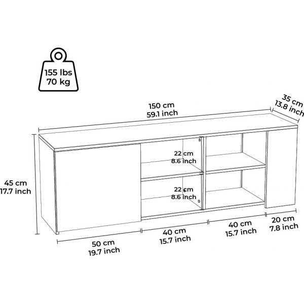 Romina TV-bänk - Vit Romina TV-bänk - Vit