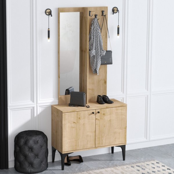 Meuble d\\\'entrée Lasha - Chêne Meuble d\\\'entrée Lasha - Chêne