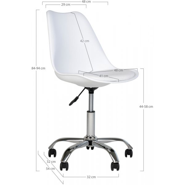 Stavanger Skrivbordsstol - Vit/krom Stavanger Skrivbordsstol - Vit/krom
