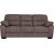 Canap 3 places Albert en tissu microfibre marron