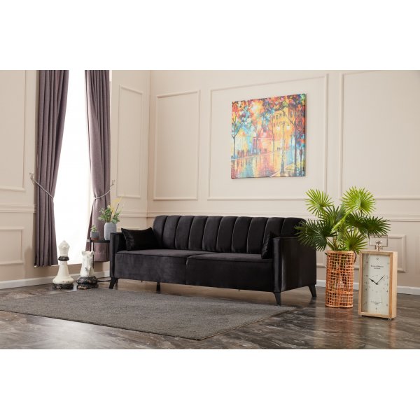 3-sits bäddsoffa - Svart 3-sits bäddsoffa - Svart
