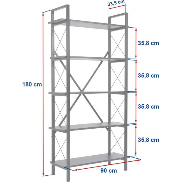 Elysian bokhylla - Ek/svart