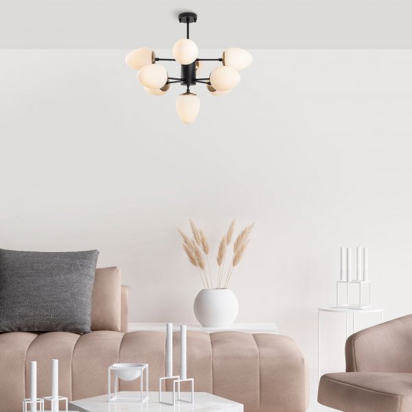 Basar taklampa 10316 - Svart/vit Basar taklampa 10316 - Svart/vit