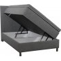 Accent boxbed s�ng med f�rvaring och s�nggavel - 120 x 200 cm - Ljusgr�