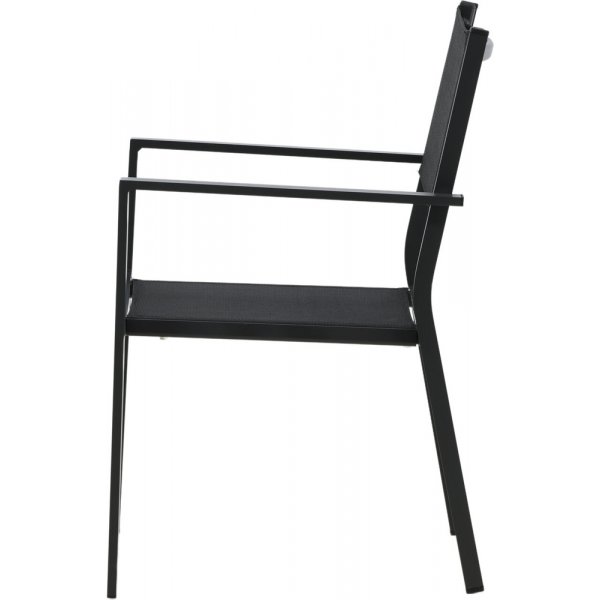 Chania matgrupp; 6 st stolar med bord 205 x 90 cm - Svart/natur Chania matgrupp; 6 st stolar med bord 205 x 90 cm - Svart/natur