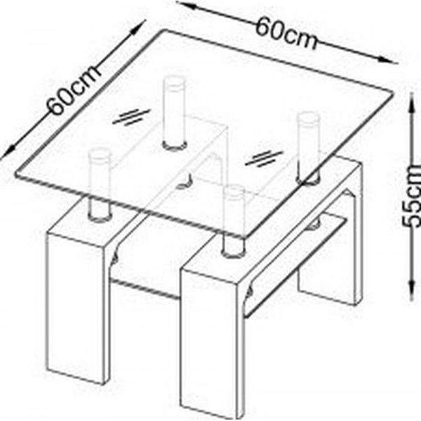 Table basse Paisley 60 cm - Chne Sonoma