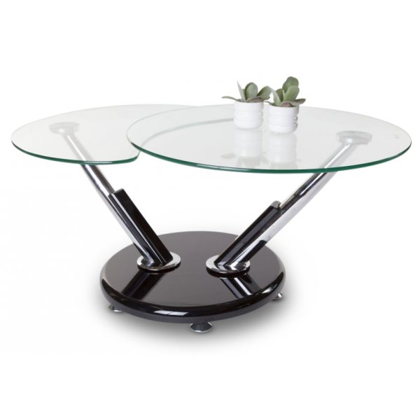 Sintra soffbord 110 x 60 cm - Glas / Krom / Svart