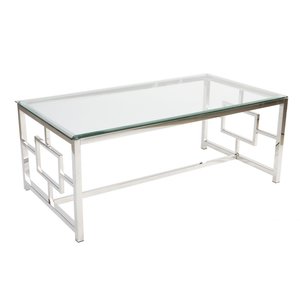 Table basse Padova 130 cm - Chrome/verre