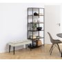 Seaford bokhylla 77x185 cm - Ask/svart