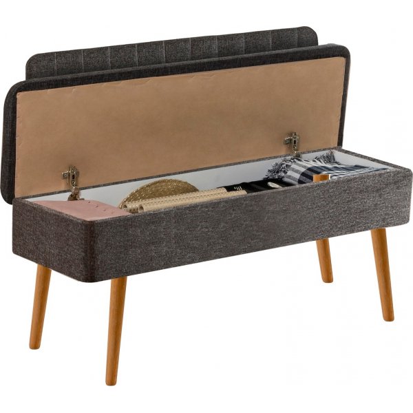 Banc Vina avec dossier - Pin/anthracite