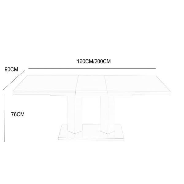 Colombia matbord frlngningbart 160-200 cm - Vit