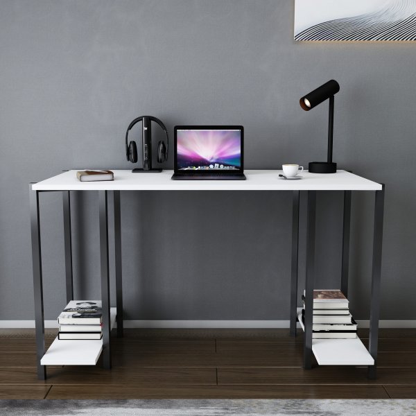 Bureau Academy 125,2 x 60 cm - Noir/blanc Bureau Academy 125,2 x 60 cm - Noir/blanc