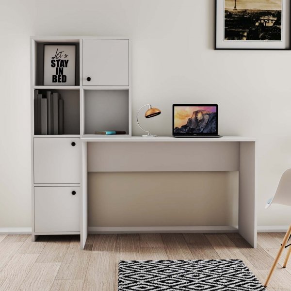Bureau Silence 156,8 x 51,5 cm, gauche - Blanc Bureau Silence 156,8 x 51,5 cm, gauche - Blanc