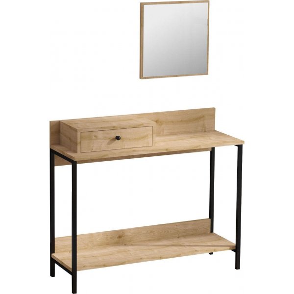 Table en relief Jango avec miroir 100 x 35 cm - Saphir/chêne Table en relief Jango avec miroir 100 x 35 cm - Saphir/chêne