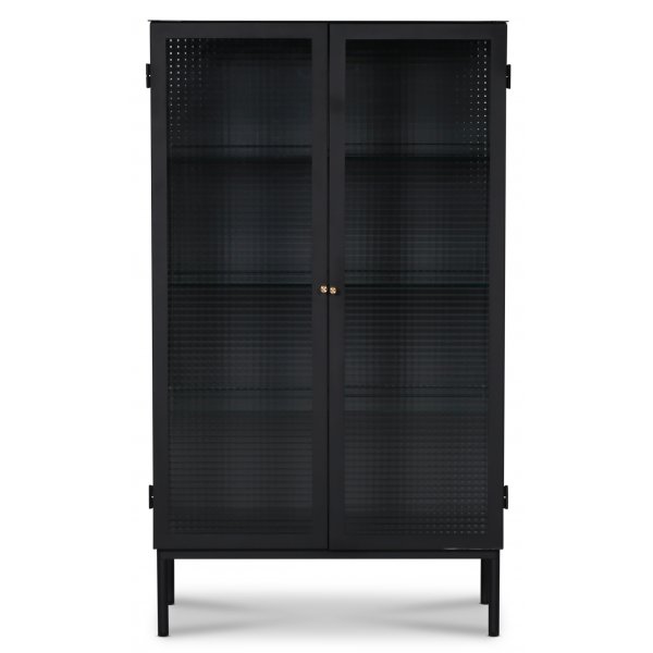 Revel vitrinskp Svart med Kristallglas