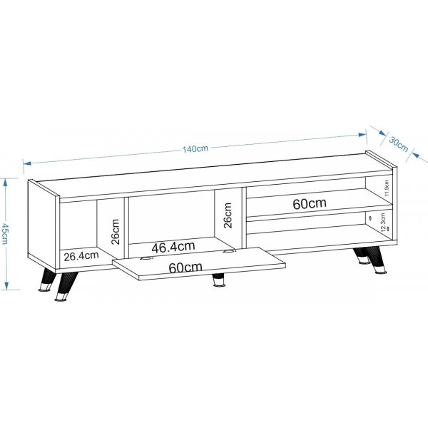 Crassia TV-bänk - Safir ek/antracit Crassia TV-bänk - Safir ek/antracit