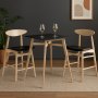 Matgrupp Florence Barbord 90x90 med 2 barstolar - Whitewash/svart