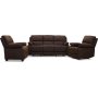Texas manuell 3-sits reclinersoffa - Brun tyg