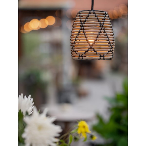 Lollo plafondlampenkap voor buitengebruik - Naturel/zwart Lollo plafondlampenkap voor buitengebruik - Naturel/zwart