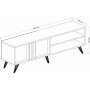 Rilla mediabank 150 cm - Antraciet/eiken