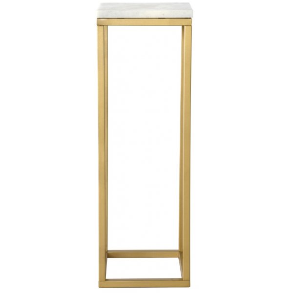 Accent piedestal - 80 cm (vit marmor & m�ssingsf�rgad)
