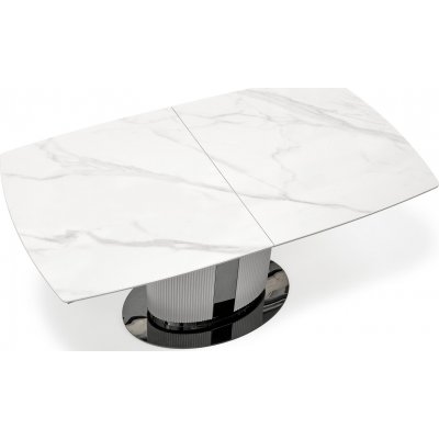 Dancan matbord 160-220 x 90 cm - Vit marmor/gr