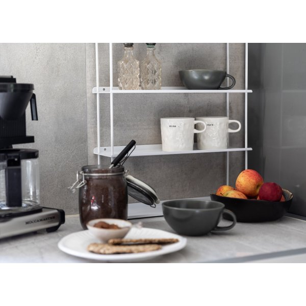 Elliot vgghylla i plt H64 cm - Vit