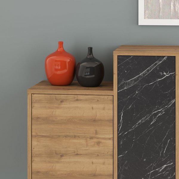 Hermes sknk - Tr/svart marmor