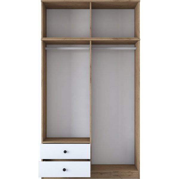 Armoire Mendy 120 cm - Noyer/blanc Armoire Mendy 120 cm - Noyer/blanc