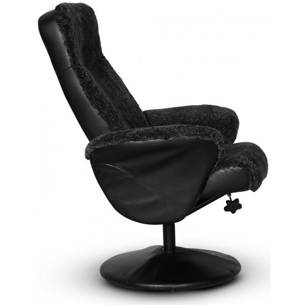 Times frskinnsftlj i mrkgr frskinn inklusive fotpall