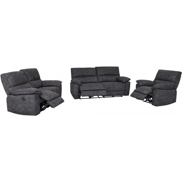 Canap 3 places inclinable lectrique rglable - Gris