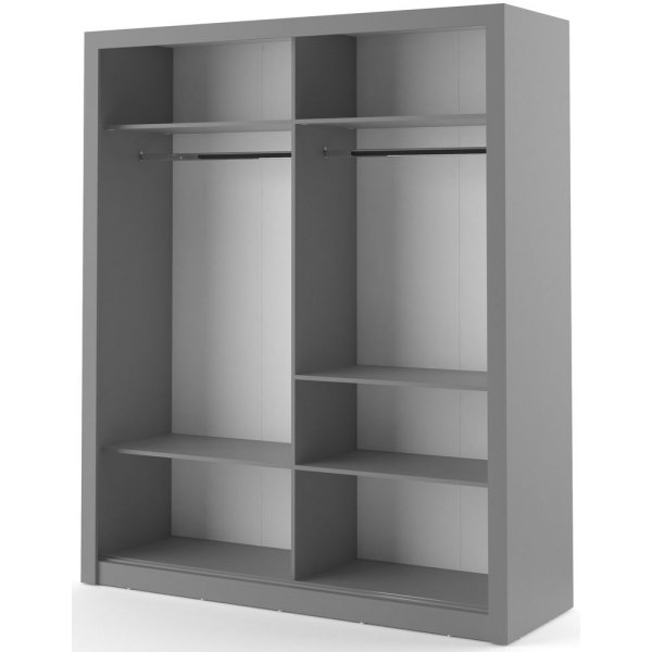 Armoire L180 cm - Gris/Miroir Armoire L180 cm - Gris/Miroir