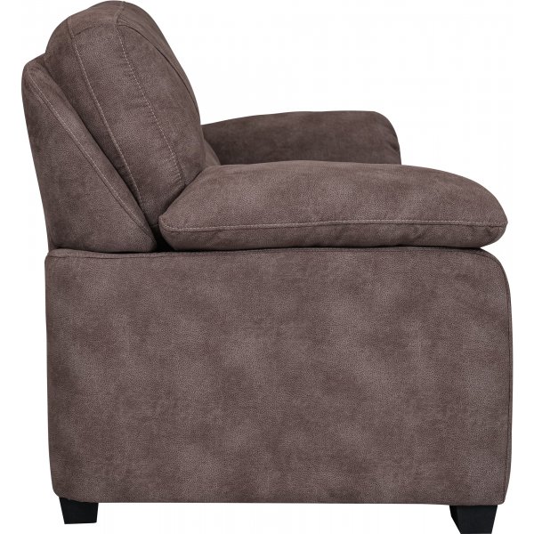 Soffa 3-sits i brunt microfiber - Albert + Mbeltassar
